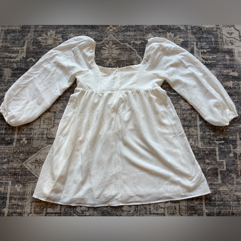 NWT Altar'd State White Dress with‎ Billowed Sleeves Size XXL - Picture 2 of 5